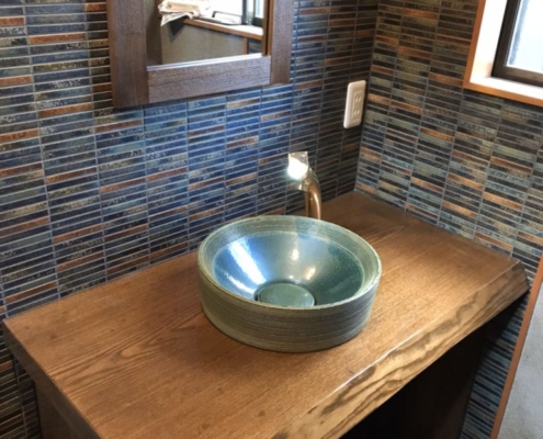 洗面カウンター造作