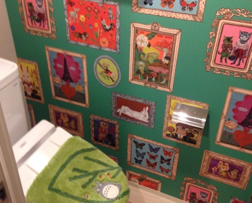 柄物のクロス張り替え